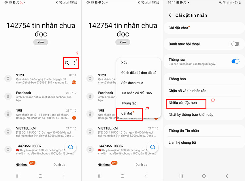 cai dat trung tam tin nhan