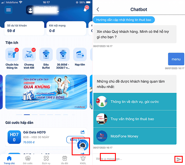 chat voi tong dai mobifone