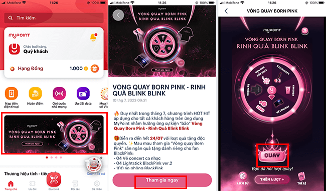 mobifone tang ve blackpink