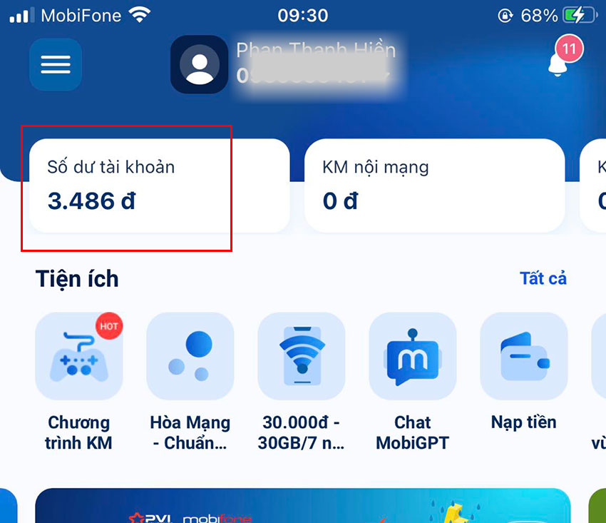 tai khoan khuyen mai 1 cua mobifone